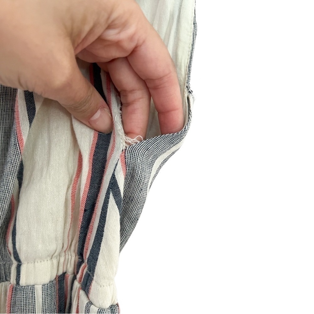 ANTHROPOLOGIE DOLAN Linen Striped Jumpsuit Sz S - Picture 4 of 6